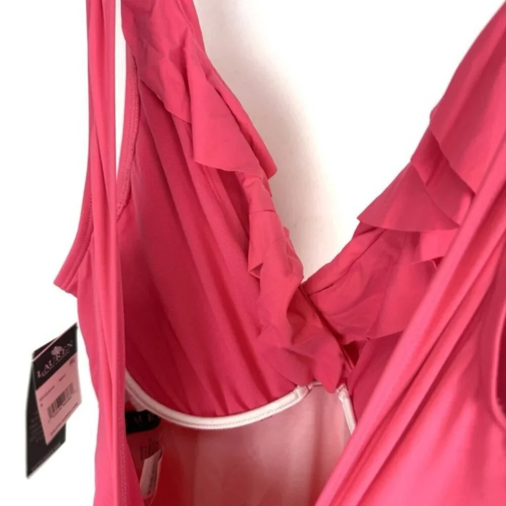 Lauren Ralph Lauren Women’s Pink Underwire One Piece Swimsuit Size 8